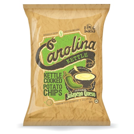 1 In 6 Snacks Carolina Cozumel Jalapeno Queso Kettle Cooked Potato Chips 2 Oz Bagged